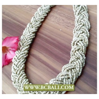 White Seed Beaded Necklaces Fashion